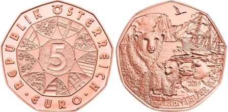 Østrig 2014 - Arktisk eventyr - 5 euro mønt