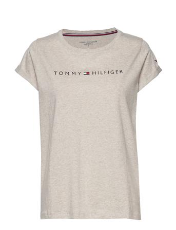 Rn Tee Ss Logo T-shirt Top Beige Tommy Hilfiger