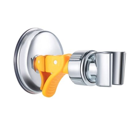 Justerbar duschhuvudhållare avtagbar sugkopp duschhuvudfäste ingen borr duschhuvudfäste med krompolerad för badrum