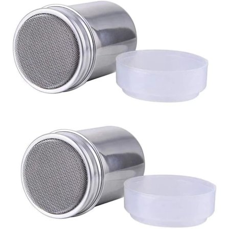 2-pakning Mjöl Socker Salt Strøer, 200 ml Rustfritt Stål Sjokoladestrøer Melis Salt Kakao Kaffe Strøer Sikter for Kjøkken Håndverk
