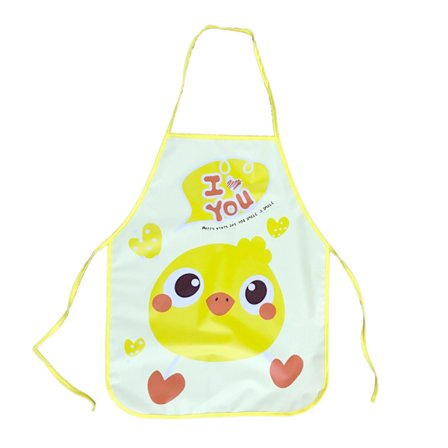 Vanntett Ermeløs Tegneserieforkle for Barn til Matlaging, Maling og Husarbeid, Gul