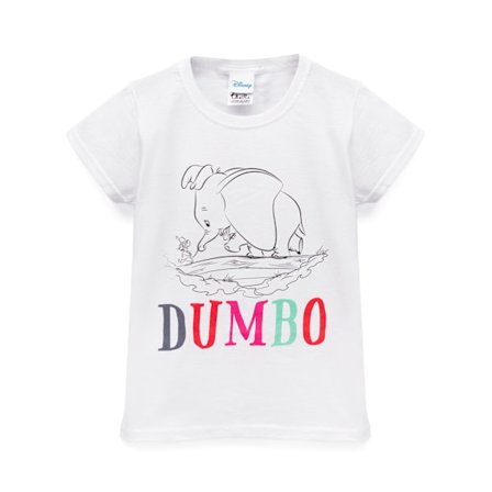 Dumbo Girls Sketch T-Shirt 5-6 år Vit