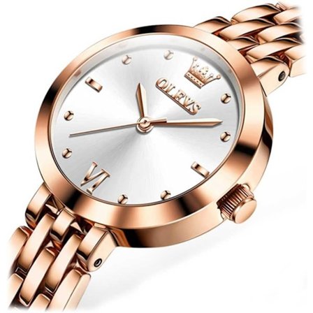Damklockor, fashionabla, analoga kvartsklockor, vattentät rostfri damklocka Reloj para Mujer.