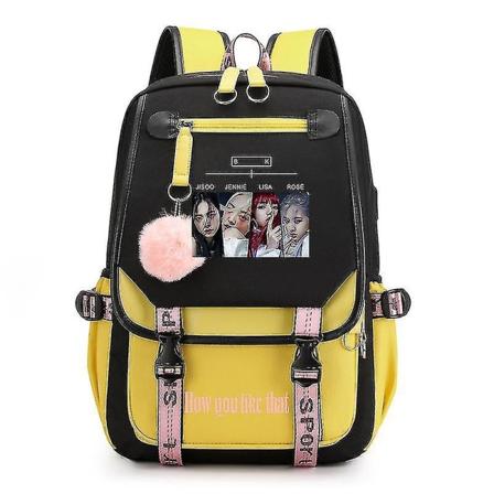 2023 Blackpink Roseanne Park Lisa Kim Ji Soo Med Starry Skulderveske Ryggsekk Koreansk Usb.[HK] Black Sun Wong Girl