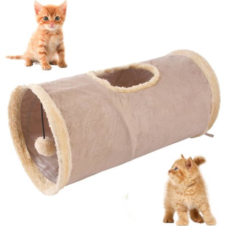 Ruskind katte tunnel legetøj, let sammenklappelig katte tunnel med hule