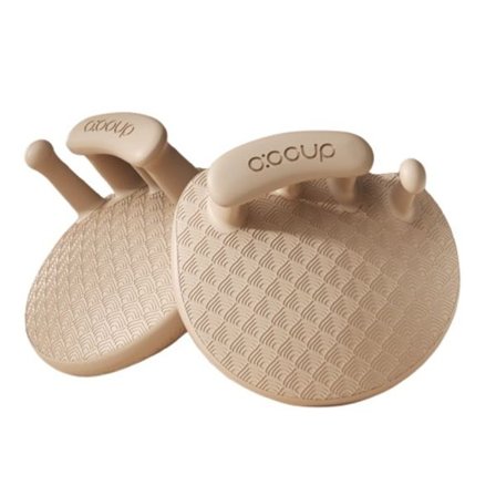 Foot Arch Trainer Pair - Soft TPR Silicone Bunion Corrector with Anti-Slip Pattern for Arch Support & Calf Slimming Brown