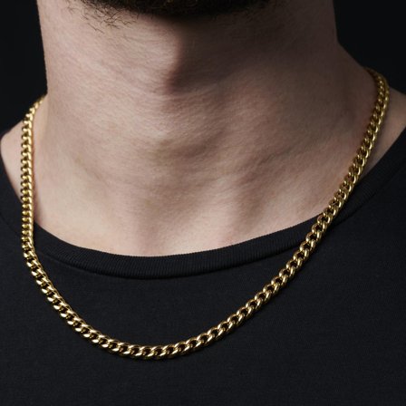 Collana a catena da 6 mm dorata per uomini - Collane a catena