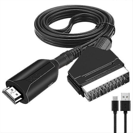 Bärbar HDMI till Scart Konverter Kabel Video Ljud Adapter Sladd 1m HD TV DVD