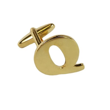 Gull Mansjettknapp Bokstav Q