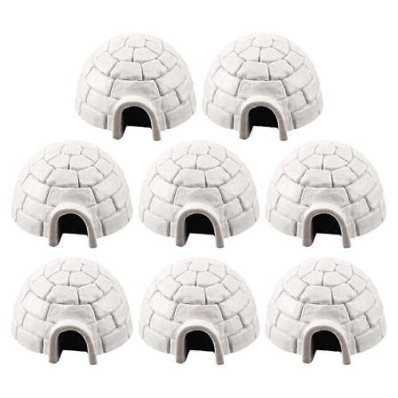 Igloo Legetøj Is Hus Figurer Skrivebord Igloo Dekoration Samlere Julefest 3.80X3.80X2.20cm 8Stk (LGL)