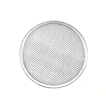 Rund aluminium pizzagrill pizzapanne Fontainebleau (1 stk, sølv)