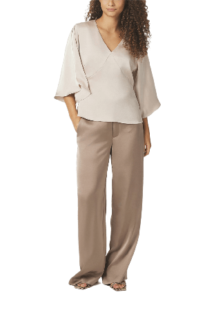 Neo Noir Remana Heavy Sateen Blouse Blusar Dam Beige 38