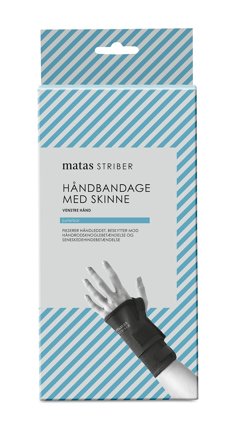 Matas Striber Håndbandage med Skinne Sort Venstre L/XL, Medicin & Pleje, Støttebind, Øvrigt