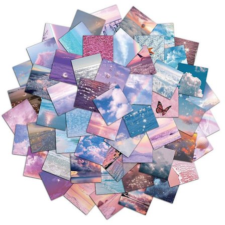 50 st klistermärken med läkande stjärnhimmel