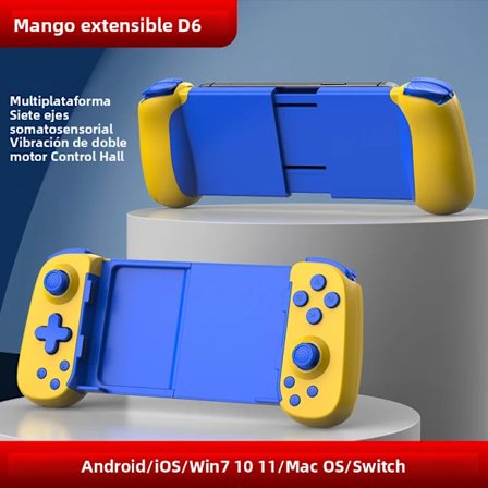 D6 Blå Mobil Spillkontroller for Android og iOS Trådløs Spillkontroller for Xbox Cloud Gaming PS Remote Play Kontrollhåndtak