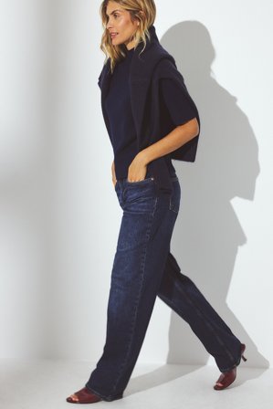 NA-KD Gerade geschnittene Jeans mit hoher Taille - Jeans mit geradem Bein - Blau - EU 38