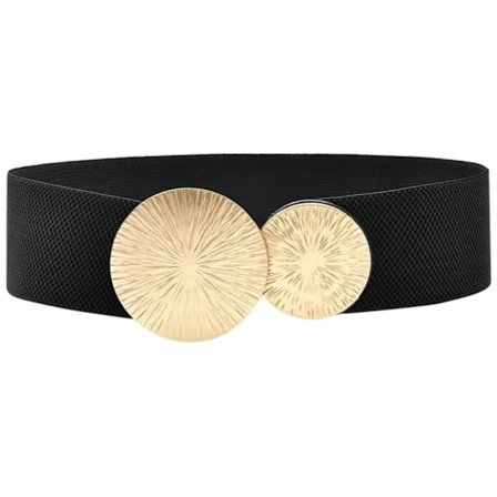 Bue Elastisk Bælte Sort Dame Stretch Talje Bælter til Kjole Sort