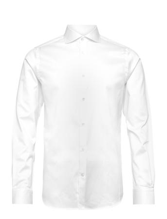 Kalf Shirt Solid Skjorta Business Vit Bertoni