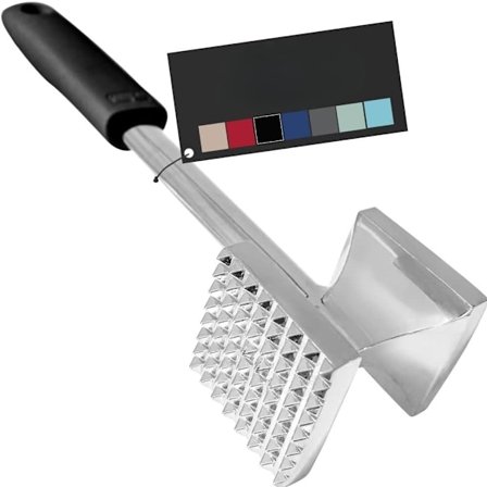 Kraftig kødhammer, Oversized køkkenhammer, blødt greb, værktøj maksimerer madsmag, pigget side mører, flad glat flader steaks