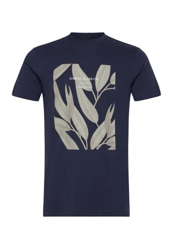 Men`s T-Shirt Ss T-shirts Short-sleeved Marineblå Garcia*Betinget Tilbud