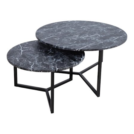 Soffbord AKIRA 2st set D80xH45cm, D60xH37cm, mörkgrå