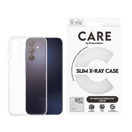 CARE by Panzer Fashionable Case Transparent X-Ray Soft Basic Samsung Galaxy A16 4G | 5G PanzerGlass - High quality tempered glass screen protector