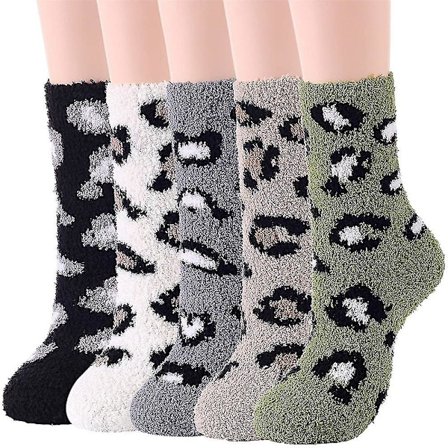 5 Par Dam Fuzzy Strumpor Varma Strumpor Vinter (flerfärgad)