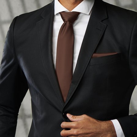 Cravatta basic 8 cm marrone scuro per uomini - Cravatte in tinta unita