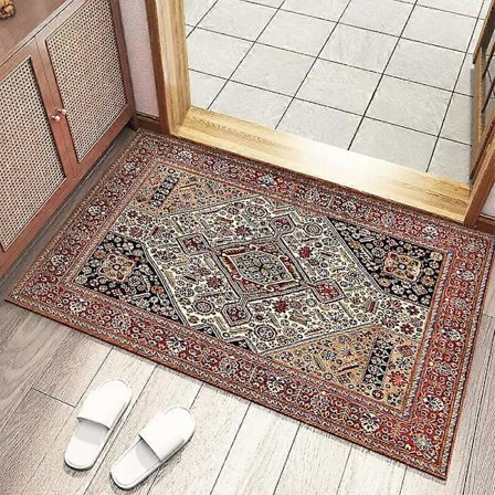 Skridsikre indendørs dørmåtter tæppe vaskbar vandabsorberende smudsafvisende dørmåtte retro persisk tæppe, 40x60cm/50x80cm