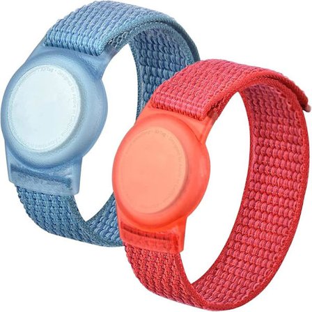 2-pakning nylon GPS-sporingsholder etui AirTag armbånd med justerbar borrelås
