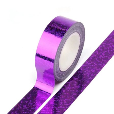 Solid Folie Holografisk Glittereffekt Washi Tape Dekorativ Selvklebende Maskeringstape 15mm x 5m
