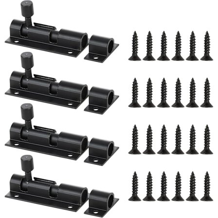 4 Deler Skyvelås med Sperre, Skyvelås, Dørlås Skyvelås, Dørlås for Hageport, Bad, Skur, Toalett