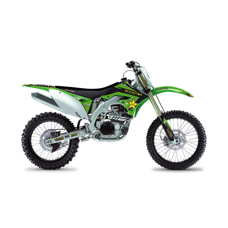 Dekorset Komplett + Sitzbankbezug Blackbird Rockstar Energy Grün-Schwarz-Gelb - Kawasaki KX 450F 2009-2011