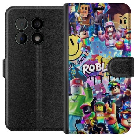 Yhteensopiva Lompakkokotelo OnePlus OnePlus 10 Pro Suuri värikäs Roblox-maailma monilla hahmoilla, energinen pelikuvaus täydellinen lastenhuoneisii