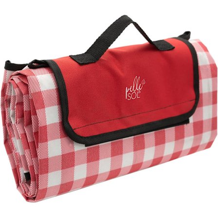 Piknik-viltti, taitettava ulkoiluviltti, vedenpitävä, konepestävä, kantokahvalla rannalle, vaellukselle, leirintään 200x140CM (punainen)