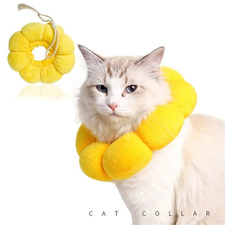 Elizabethansk kattehalsbånd, sød blomst, justerbart kattebeskyttelseshalsbånd til kæledyrshundegenvinding, beskytter efter operation, anti-bid 