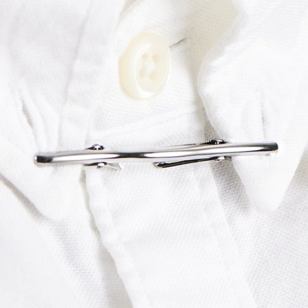 Gunmetal Grey Clasp Collar Bar for Men - Collar pins & bars