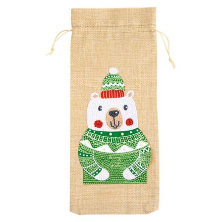 Vit björn linne Julbordsdekoration speciell diamant