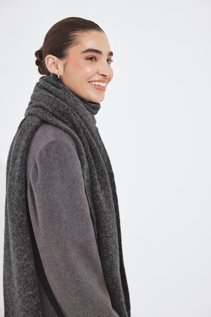 NA-KD - Skjerf i alpakkablanding - Sjal & skjerf - Grå - One Size
