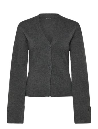 Gina Tricot Knitted Sculptured Cardigan - Grey - L