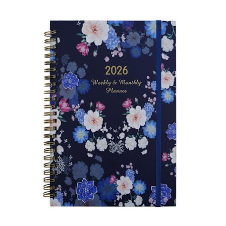 Kalender 2026 12-månedersplanlegger, personlig organisator med månedlige mål, gjøremålsliste, vane tracker