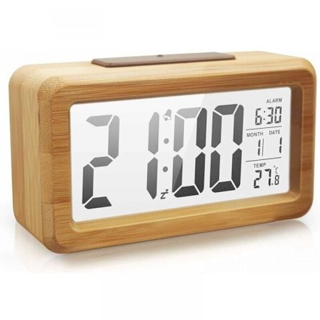 Tre Digital Vekkerklokke, Stor LED-Skjerm, Smart Sensor Nattlampe, Sn