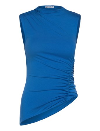 Weekday Draped Top - Blue - XL
