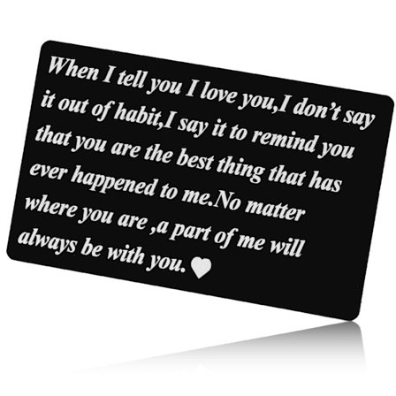 Personoitu lompakkokortti, lompakon lisäkortti poikaystävälle, aviomiehelle, ystävänpäivälahjat miehille, joululahjat, syntymäpäivälahjat (musta)