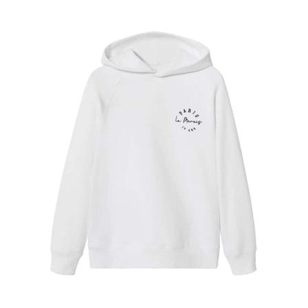 Mango Embroidered sweatshirt Hvid, Herre Hættetrøjer