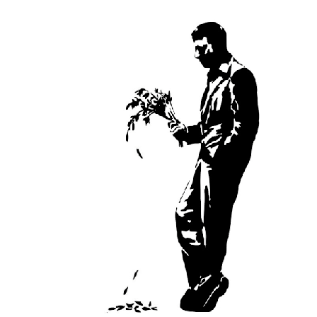 Väggdekor - Man med blommor av Banksy