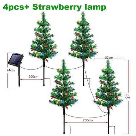Sol jule træ lys udendørs vandtæt ferie pynt lys til have have plæne lampe
