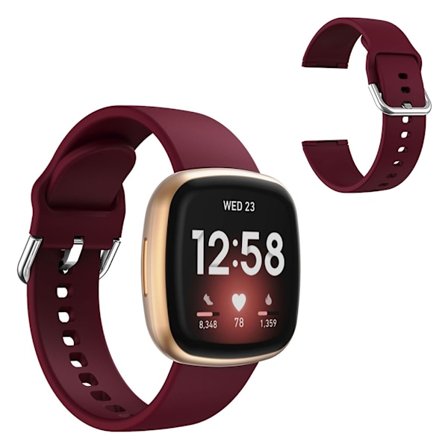 Fitbit Versa 3 simple silikon klockarmband - vinröd