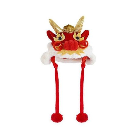 Vuoden lohikäärme koiran kissan hattu söpö lohikäärme cosplay hattu koirille kissoille lemmikkieläinten asu hattu lämmin kääre huppu hattu kissoille 