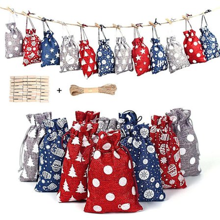 DIY Julekalenderpose med klistremerker, påfyllbare poser